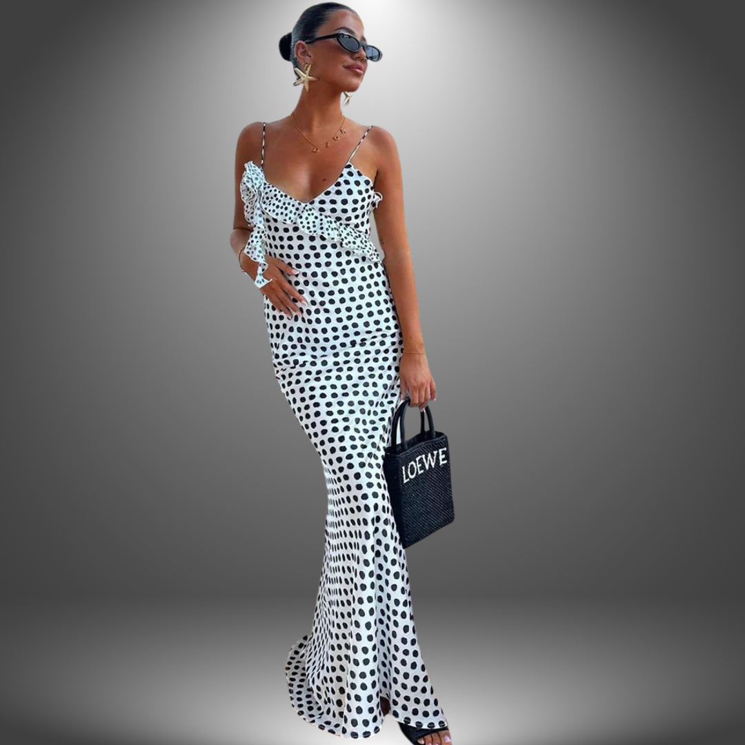 Jessica | Speelse Lange Jurk met Subtiele Print