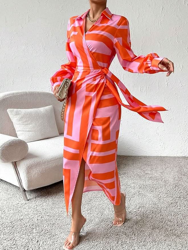 Sanne | Luxe Wikkeljurk met Print