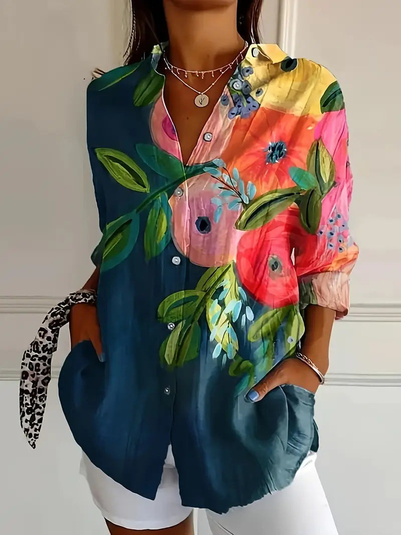 Lindy | Vintage Bloemenprintblouse